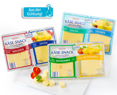 Käse-Snack in Würfeln, 2x 110 g, Januar 2015