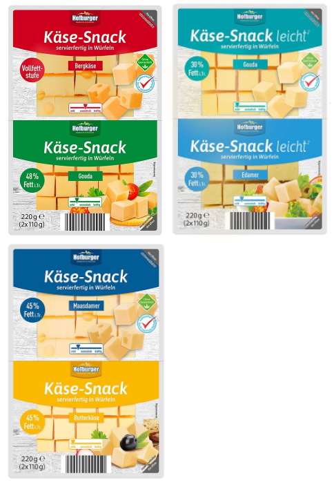 Käse-Snack in Würfeln, 2x 110 g, Februar 2023