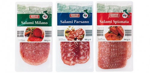 Salami aus Italien geschnitten, August 2008
