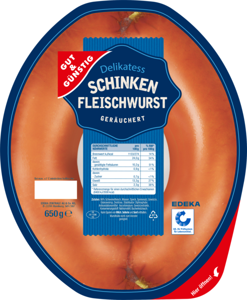 Schinken-Fleischwurst, Dezember 2017