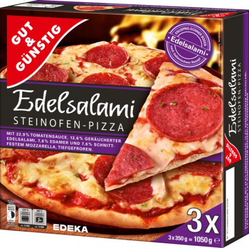Steinofen Pizza Edelsalami, 3 Stück, Dezember 2017