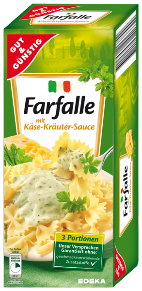 Farfalle mit Käse-Kräuter-Sauce, Dezember 2017