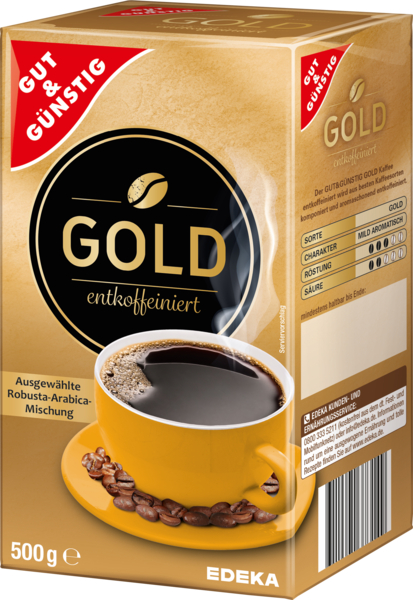 Kaffee Gold, entkoffeiniert, Januar 2018