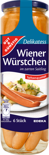 Wiener Würstchen, 6 Stück, Dezember 2017