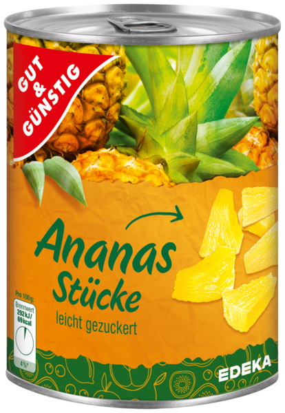 Ananas Stücke, Januar 2018
