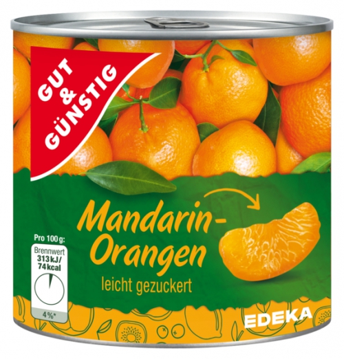 Mandarin-Orangen, leicht gezuckert, Januar 2018