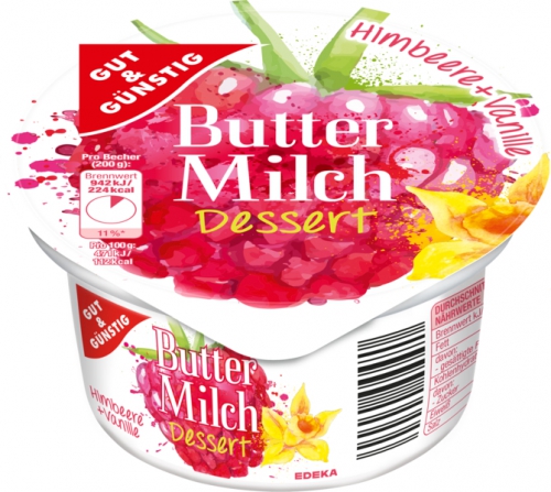 Buttermilch Dessert Himbeer-Vanille, Januar 2018