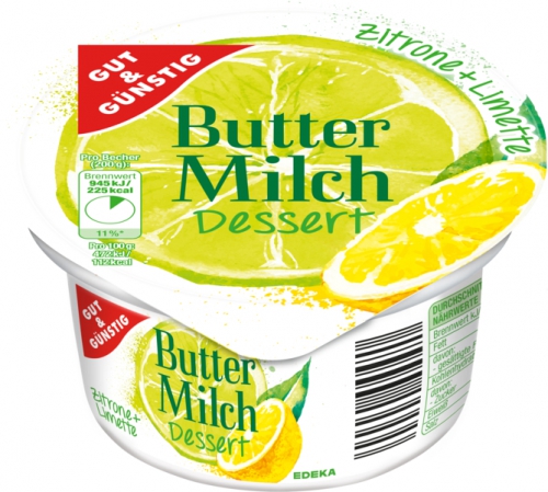 Buttermilch Dessert Zitrone Limette, Januar 2018