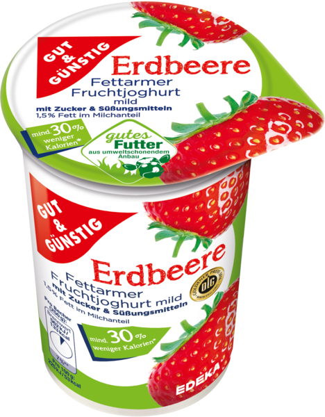 Fettarmer Fruchtjoghurt 1,5% Fett Erdbeere, Januar 2018