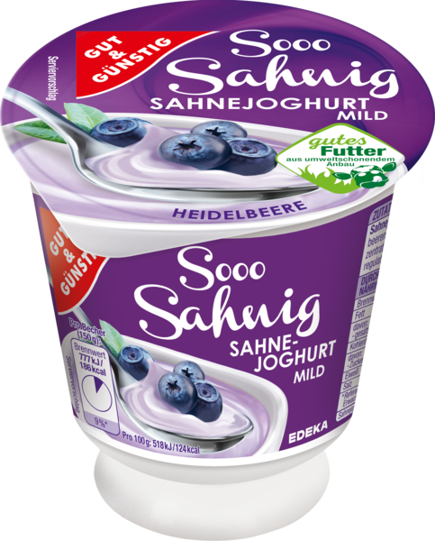 Sahnejoghurt, 10 % Fett, Heidelbeer, Dezember 2017
