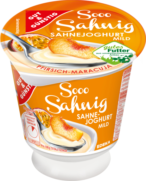 Sahnejoghurt 10 % Fett, Pfirsich-Maracuja, Dezember 2017