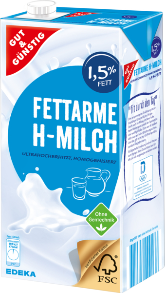 Fettarme H-Milch, Januar 2018