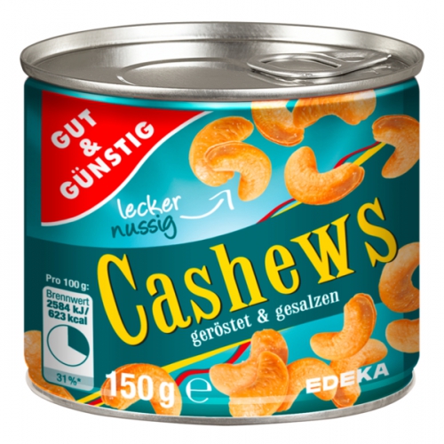 Cashews, geröstet & gesalzen, Januar 2018