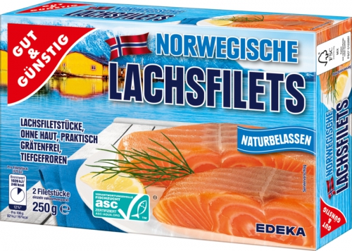 Norwegische Lachsfilets naturbelassen, Dezember 2017