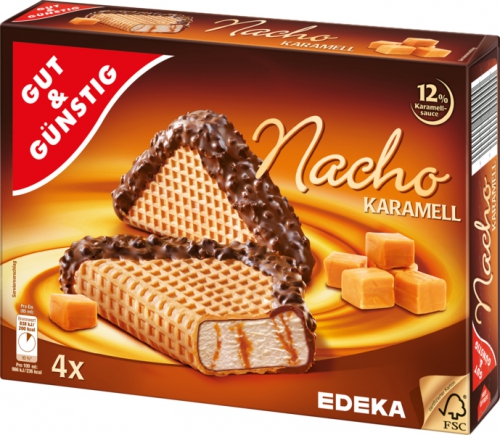 Nacho Eis Karamell, 4 Stück, Januar 2018