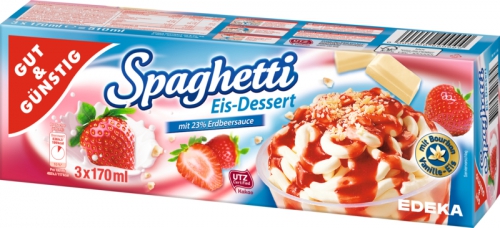 Spaghetti-Eis, 3 Stück, Januar 2018