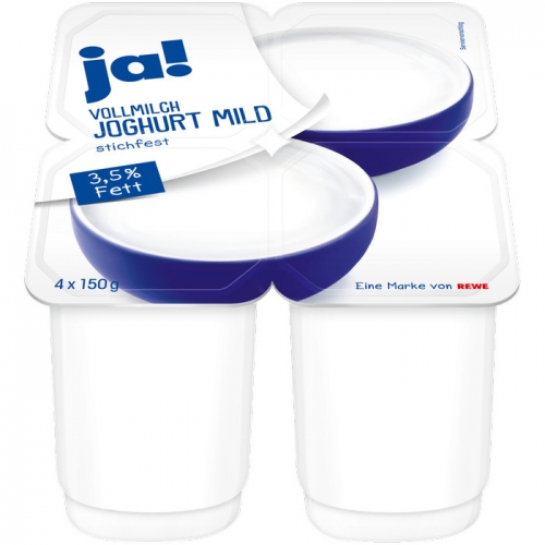 Vollmilch-Joghurt mild, 3,5 % Fett, 4 x 150 g, Mai 2017