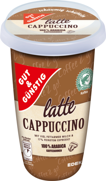 Kaffeedrink Latte Cappuccino, Januar 2018