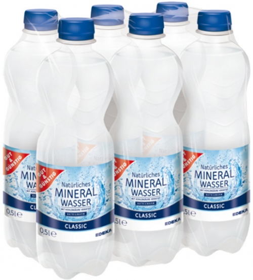 Mineralwasser classic, 6x0,5l, Juni 2018