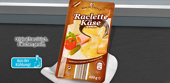 Raclette Käse, in Scheiben, Dezember 2012