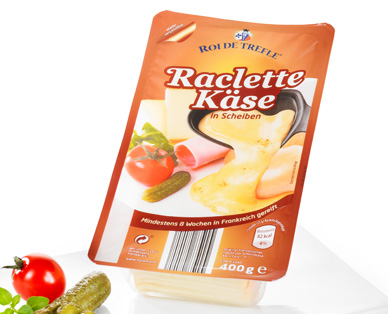 Raclette Käse, in Scheiben, Januar 2015