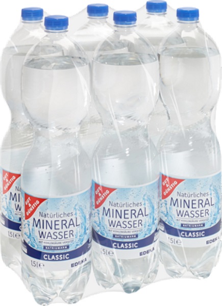 Mineralwasser classic, 6x1,5l, Mai 2018