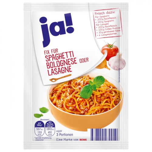 Fix für Spaghetti oder Lasagne Bolognese, Januar 2018