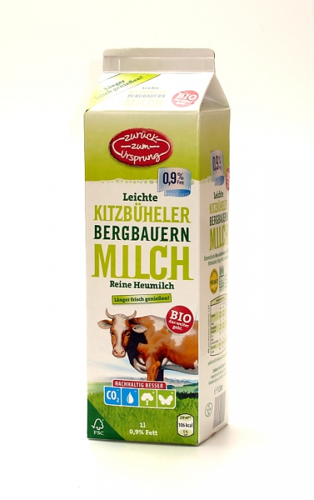 Bio-Bergbauern Milch 0,9 % Fett, länger frisch, Januar 2012