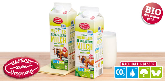 Bio-Bergbauern Milch 0,9 % Fett, länger frisch, Dezember 2013